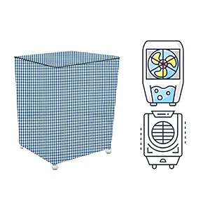 stylista cooler cover compatible for voltas mega 70 liter desert cooler pin check pattern blue