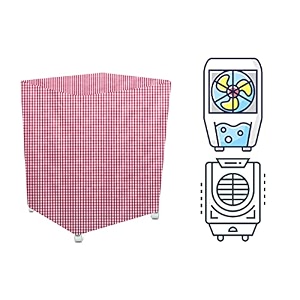 stylista cooler cover compatible for voltas mega 70 liter desert cooler pin check pattern pink