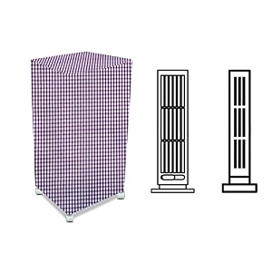 stylista cooler cover compatible for voltas vm t35mh 35 liter tower cooler pin check pattern voilet