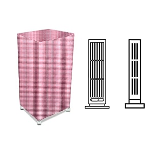 stylista cooler cover compatible for voltas vm t35mh 35 liter tower cooler pin check pattern pink