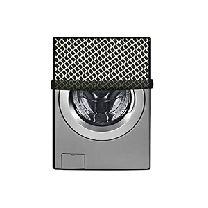 stylista polyester washing machine cover compatible for lg 8 kg fully-automatic front loading fhm1408bdl check coffee