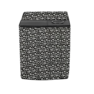 stylista polyester washing machine cover compatible for samsung 6 kg semi-automatic top loading wt60r2000ll floral pattern white