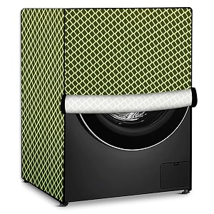 stylista polyester washing machine cover compatible for lg 65 kg fully-automatic front loading fhm1065sdw check military