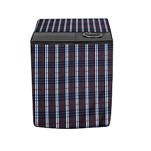 stylista polyester washing machine cover compatible for samsung 72 kg semi-automatic top loading wt725qpndmpxtl checkered pattern black amp white