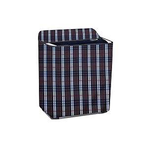 stylista polyester washing machine cover compatible for samsung 8 kg semi-automatic top loading wt80r4000rg checkered pattern black amp white