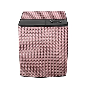 stylista polyester washing machine cover compatible for samsung 85 kg semi-automatic top loading wt85r4200ll basketweave pattern multicolor