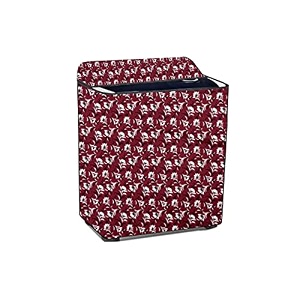 stylista polyester washing machine cover compatible for samsung 6 kg semi-automatic top loading wt60r2000ll floral pattern dark brown