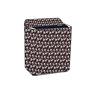 stylista polyester washing machine cover compatible for samsung 115 kg semi-automatic top loading wt11a4600lltl floral pattern coffee brown