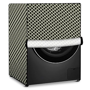 stylista polyester washing machine cover compatible for lg 8 kg fully-automatic front loading fhp1208z3w check coffee