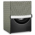 Stylista Polyester Washing Machine Cover Compatible for LG 6.5 KG Fully-Automatic Front Loading FHM1065SDW, Check Coffee
