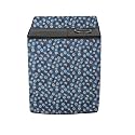 Stylista Polyester Washing Machine Cover Compatible for Samsung 6.5 Kg Semi-Automatic Top Loading WT657QPNDPGXTL, Floral Pattern Blueish Grey
