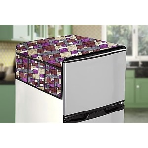 stylista refridgerator top cover suitable for gogrej rd 210e 202 liter fridge dimension wxd 65x111 cm seamless pattern magenta