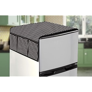stylista refridgerator top cover suitable for haier hed-192rs-p 185 liter fridge dimension wxd 71x109 cm polka dot pattern grey