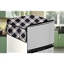 Stylista Refridgerator top Cover Suitable for Haier HED-19TMF-N, 185 Liter Fridge, Dimension (WXD) 65x111 CM, Checkered Pattern Cream