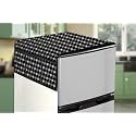 Stylista Refridgerator top Cover Suitable for Haier HED-19TMF-N, 185 Liter Fridge, Dimension (WXD) 65x111 CM, Floral Pattern Black White