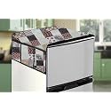 Stylista Refridgerator top Cover Suitable for Haier HED-19TGG-N, 185 Liter Fridge, Dimension (WXD) 65x111 CM, Compass Pattern Grey