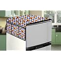 Stylista Refridgerator top Cover Suitable for Haier HED-205MFB-P, 190 Liter Fridge, Dimension (WXD) 65x111 CM, Gingham Floral Pattern Blue