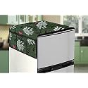 Stylista Refridgerator top Cover Suitable for Haier HED-205MFB-P, 190 Liter Fridge, Dimension (WXD) 65x111 CM, Petals Pattern Green