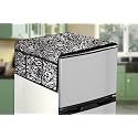 Stylista Refridgerator top Cover Suitable for Haier HED-204DS-P, 190 Liter Fridge, Dimension (WXD) 65x111 CM, Floral Pattern Black