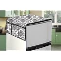 Stylista Refridgerator top Cover Suitable for Haier HED-171RS-P, 165 Liter Fridge, Dimension (WXD) 65x111 CM, Damask Pattern offwhite