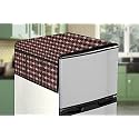 Stylista Refridgerator top Cover Suitable for Haier HRS-682KS, 630 Liter Fridge, Dimension (WXD) 71x141 CM, Floral Pattern Brown