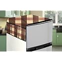 Stylista Refridgerator top Cover Suitable for Haier HED-19TGG-N, 185 Liter Fridge, Dimension (WXD) 65x111 CM, Gingham Pattern Beige