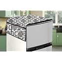 Stylista Refridgerator top Cover Suitable for Haier HED-19TGG-N, 185 Liter Fridge, Dimension (WXD) 65x111 CM, Damask Pattern offwhite