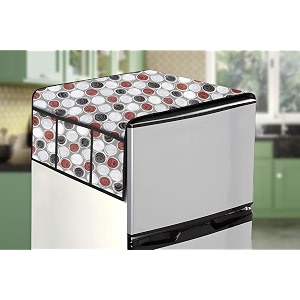 stylista refridgerator top cover suitable for lg gl-d201apzu 185 liter fridge dimension wxd 65x111 cm abstract pattern mgrey