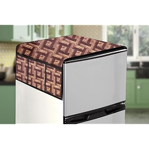 stylista refridgerator top cover suitable for lg gl-i292rpzx 242 liter fridge dimension wxd 65x111 cm seamless pattern coffee
