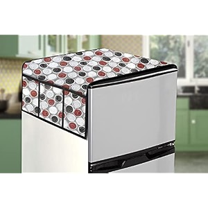 stylista refridgerator top cover suitable for lg gl-s312spzx 272 liter fridge dimension wxd 65x111 cm abstract pattern mgrey
