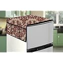 Stylista Refridgerator top Cover Suitable for LG GL-T342TESX, 322 Liter Fridge, Dimension (WXD) 71x109 CM, Floral Pattern Beige