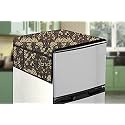Stylista Refridgerator top Cover Suitable for LG GL-D201ASCU, 185 Liter Fridge, Dimension (WXD) 65x111 CM, Floral Pattern Brown Mustard