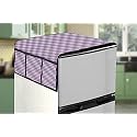 Stylista Refridgerator top Cover Suitable for LG GL-D199OPZY, 185 Liter Fridge, Dimension (WXD) 65x111 CM, Pin Check Pattern Voilet