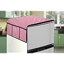 Stylista Refridgerator top Cover Suitable for LG GL-T342TESX, 322 Liter Fridge, Dimension (WXD) 71x109 CM, Pin Check Pattern Pink