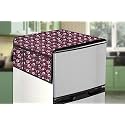 Stylista Refridgerator top Cover Suitable for LG GL-T342TESX, 322 Liter Fridge, Dimension (WXD) 71x109 CM, Floral Pattern Magenta