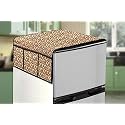 Stylista Refridgerator top Cover Suitable for LG GL-D201ASCU, 185 Liter Fridge, Dimension (WXD) 65x111 CM, Packed Pattern Light Yellow