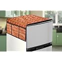 Stylista Refridgerator top Cover Suitable for LG GL-D241ABCU, 224 Liter Fridge, Dimension (WXD) 65x111 CM, Seamless Pattern Brick