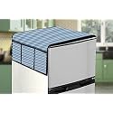 Stylista Refridgerator top Cover Suitable for LG GL-T342TESX, 322 Liter Fridge, Dimension (WXD) 71x109 CM, Interlocked Ropes Pattern Grey