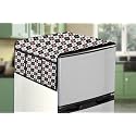 Stylista Refridgerator top Cover Suitable for LG GL-S312SPZX, 272 Liter Fridge, Dimension (WXD) 65x111 CM, Checkered Pattern Grey