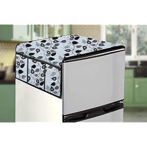 stylista refridgerator top cover suitable for samsung rr21c2h25crhl 189 liter fridge dimension wxd 71x109 cm petals pattern grey