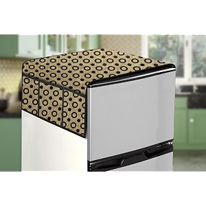 stylista refridgerator top cover suitable for samsung rr26c3893uthl 246 liter fridge dimension wxd 65x111 cm geometric pattern yellow