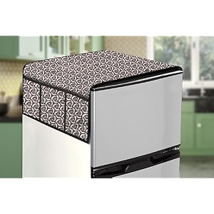 stylista refridgerator top cover suitable for samsung rr20c20c26rnl 183 liter fridge dimension wxd 65x111 cm packed pattern grey