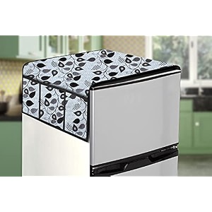 stylista refridgerator top cover suitable for samsung rr20a181bu8hl 192 liter fridge dimension wxd 65x111 cm petals pattern grey