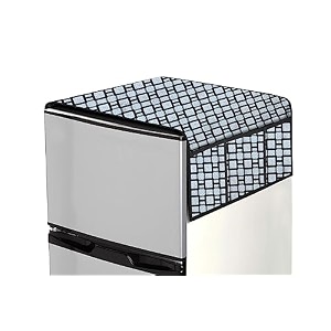 stylista refridgerator top cover suitable for samsung rs76cg8003s9hl 653 liter fridge dimension wxd 71x141 cm lattice pattern grey