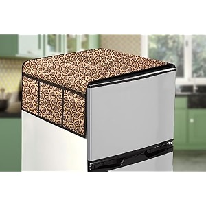 stylista refridgerator top cover suitable for samsung rt37c4512s8hl 322 liter fridge dimension wxd 65x111 cm packed pattern yellow