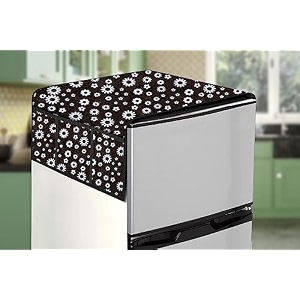 stylista refridgerator top cover suitable for samsung rr21c2h25s8hl 189 liter fridge dimension wxd 71x109 cm floral pattern white