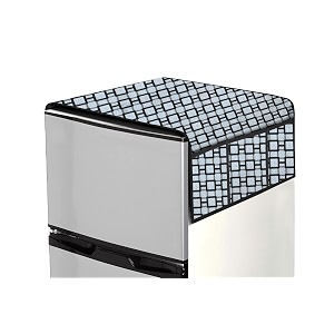 stylista refridgerator top cover suitable for samsung rt37c4512s8hl 322 liter fridge dimension wxd 65x111 cm lattice pattern grey