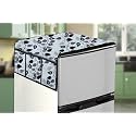 Stylista Refridgerator top Cover Suitable for Samsung RR21C2H25CR/HL, 189 Liter Fridge, Dimension (WXD) 71x109 CM, Petals Pattern Grey
