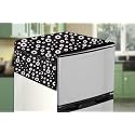 Stylista Refridgerator top Cover Suitable for Samsung RR20C1824CR/HL, 183 Liter Fridge, Dimension (WXD) 65x111 CM, Floral Pattern White