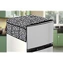 Stylista Refridgerator top Cover Suitable for Samsung RR20C1724CR/HL, 183 Liter Fridge, Dimension (WXD) 65x111 CM, Polka dot Pattern Black